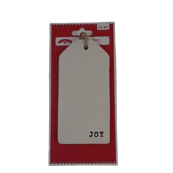 Holiday Time Ceramic Joy Ornament NEW